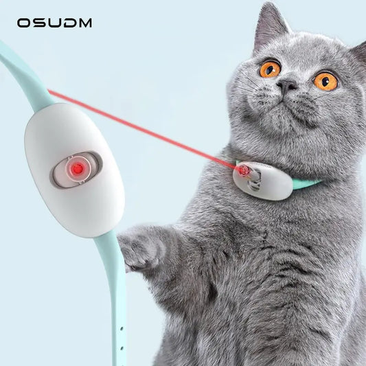Automatic Cat Laser Toy.Say goodbye to boring days and hello to excitement with this smart laser teasing cat collar. Designed to engage your furry friend's natural instincts.